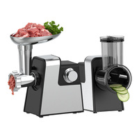 Hachoir à viande électrique mini en acier inoxydable, coupe-légumes, presse-agrumes, fonction de remplissage de saucisses - Réglages ajustables 800W 110V/220V