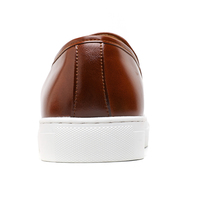 Mocassins Penny pour hommes en cuir microfibre, style mode rétro, à enfiler, chaussures de skate et baskets à talon plat