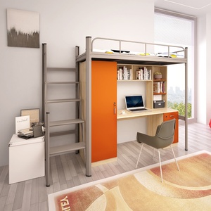 Short Delivery Time Good Price School Dormitory Furniture 2 Kids Children <b>Bed</b> Metal Frame <b>Bunk</b> <b>Beds</b> With <b>Storage</b> Locker - Product Image 5