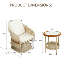 Modernes Outdoor PE-Rattan Garten-Sofa Liegestuhl Aluminiumrahmen Wetterfest Langlebig Umweltfreundlich Einsitzige Gartenmöbel