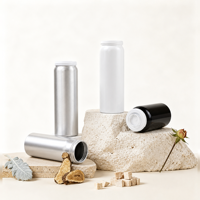 Flacon à pilules en aluminium noir et blanc, conteneur vide pour suppléments en métal, pot en aluminium à bouchon à vis pour capsules