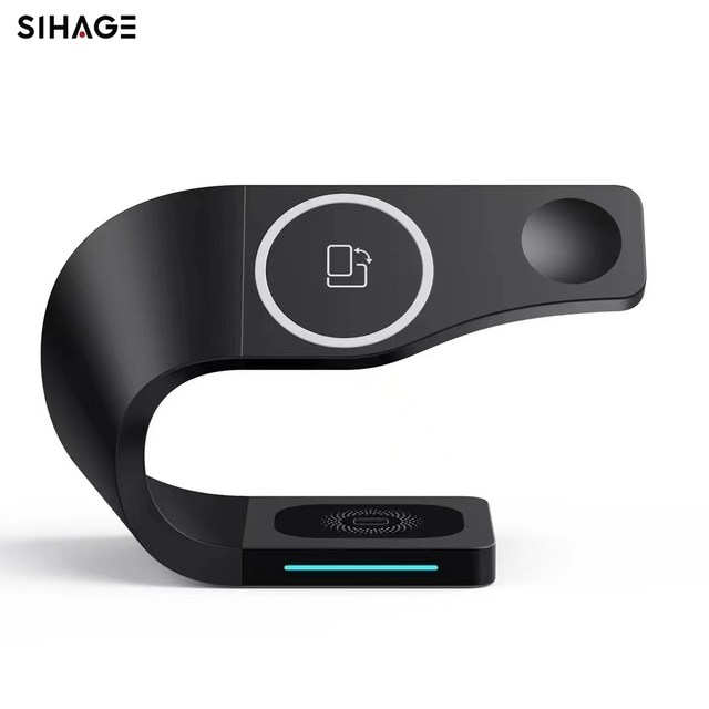 3 in 1 Stand Wireless Phone Charger Station 15W Whole Magnetic LED Light Power Bank with 10W Output for Iphone XIAOMI Android