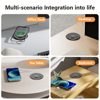 Pengisi Daya Nirkabel 12V dengan USB C Terintegrasi, Cepat, Terpasang di Furnitur Kantor, Desktop, dan Dapur