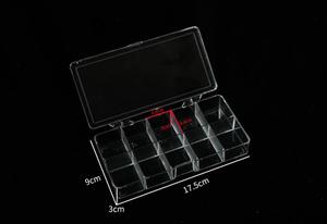 Новый модный пластиковый ящик для хранения с 10 ячейками, прозрачный прямоугольный ящик с крышкой - Product Image 6