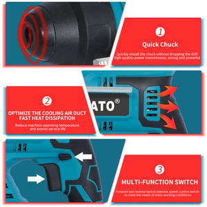 ATO A8062 outils électriques puissants <span class=keywords><strong>perceuse</strong></span> sans fil à double vitesse 21V GS <span class=keywords><strong>parkside</strong></span> <span class=keywords><strong>perceuse</strong></span> à marteau sans fil - Product Image 6