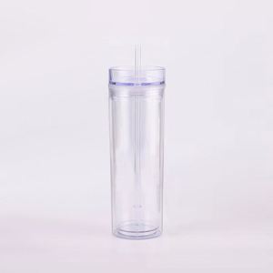 Gobelet en acrylique multi-couleurs 16oz à double paroi avec paille pour café infusé à froid et latte glacé - Product Image 2