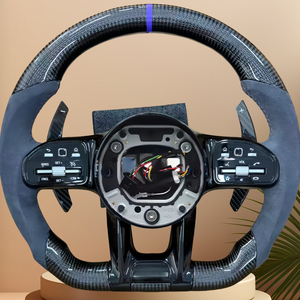<span class=keywords><strong>Volant</strong></span> en fibre de carbone et Alcantara de style sport AMG pour <span class=keywords><strong>Mercedes</strong></span> Benz A, <span class=keywords><strong>B</strong></span>, C, E, S, CLA, CLS, GLA, GLB, GLC, GLE, GLS, <span class=keywords><strong>Classe</strong></span> G - Product Image 1