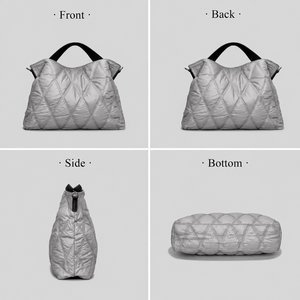 Women's Nylon Water Resistant Leopard Pattern Quilted Tote <b>Bag</b> Soft Puffy Lightweight Trendy Crossbody Shoulder Strap Purse - Product Image 3