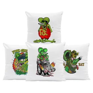 In Bulk cuscino per la schiena Rat Fink 45 cm fodera per cuscino decorativo per la casa In velluto dipinto a mano per divano di lusso