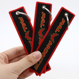 Porte-clés personnalisé avec logo brodé, inspiré des marques de motos, en tissu, pour accessoires et cadeaux de motards - Product Image 1