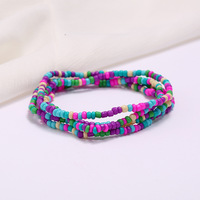 Chaîne de corps élastique en perles de rocaille YWJC Crystal Ghana pour femme, chaîne de taille africaine colorée en cristal pour l'été