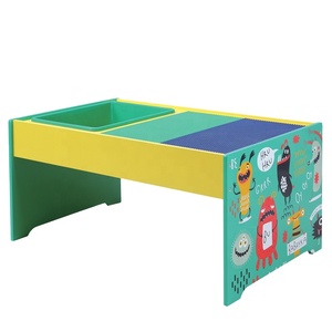 <span class=keywords><strong>Table</strong></span> de jeu en bois et briques <span class=keywords><strong>pour</strong></span> enfants Toffy & Friends avec seau de rangement au design Monster - Product Image 1