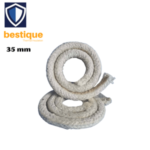 เชือกใยอะลูมิเนียมซิลิเกตถักขนาด 35 มม. ทนความร้อนสูง สำหรับบรรจุภัณฑ์  ปะเก็นเชือกไฟเบอร์กลาสทรงกลม/สี่เหลี่ยม สำหรับซีล - Product Image 1