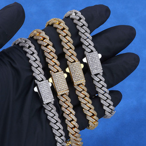 Bracelets cubains personnalisés en moissanite clarté VVS, style hip-hop, en argent sterling 925, sertis de pierres, pour la mode urbaine, fournisseurs B2B ODM - Product Image 6