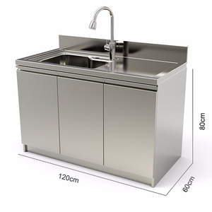 stainless steel 304 cheap custom size kitchen sink cabinets