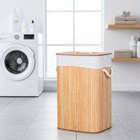 Panier à linge pliable multifonctionnel en bambou tissé, anti-poussière, écologique, moderne, pour le salon, Girida