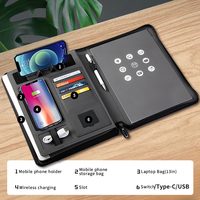 Carpeta de cuero A4, carpeta de cartera de PU con cremallera personalizada de publicidad promocional para regalos corporativos