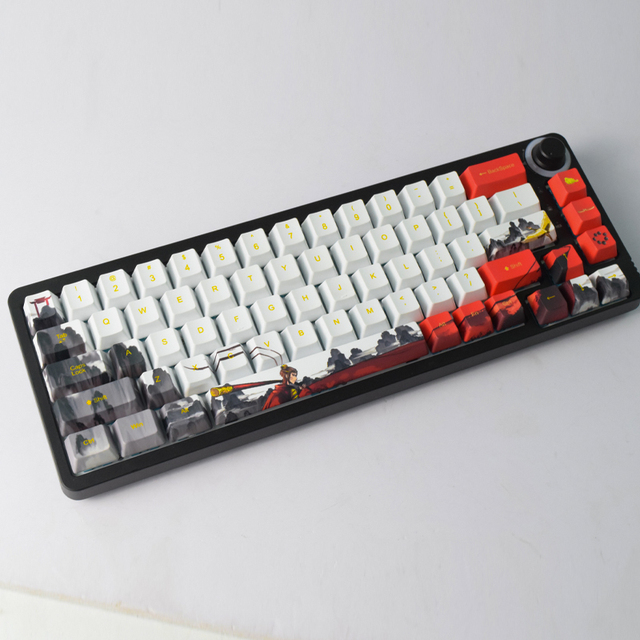 KF068 Print PBT Keycaps Mini Blue Switch 70% Iso De RGB Backlit Wired Wireless Gaming Mechanical Keyboard with Knob for Pc Gamer