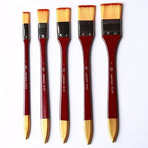 Ensemble de 5 pinceaux en nylon avec manche en bois pour peinture à l'huile, peinture à la <span class=keywords><strong>craie</strong></span> et peinture acrylique – Fournitures d'art - Product Image 6