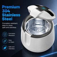 Nettoyeur ultrasonique dentaire pour appareils orthodontiques, gouttières, prothèses dentaires, avec minuteur numérique, usage domestique, alimenté par piles, 48 kHz