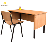 Ensemble bureau et chaise d'enseignant ergonomique en bois avec structure métallique pour l'école - Vente en gros
