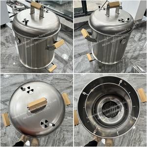 304 स्टेनलेस स्टील पोर्टेबल चारकोल केब बीबीसी ग्रिल और चिकन रोस्टर बाहरी कैंपिंग धूम्रपान के लिए - Product Image 3