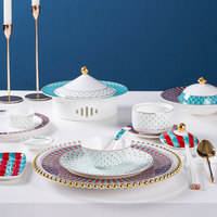 P & T horeca personnalisé porcelaine assiette coupé 8 pouces vaisselle d'hôtel moderne assiettes plates en porcelaine de luxe