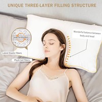 OEM Vente en gros 100% coton Sommeil profond sain Refroidissement Ferme Fluffy Star Hotel Oreiller avec soutien confortable pour le cou
