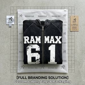Custom Vintage Washed <b>Zip</b> Up Hoodie Men | 3 Stripes Sleeve Boxy Fit Full <b>Zip</b> <b>Hooded</b> Jacket | RAMMAX Number Print Private Label - Product Image 5