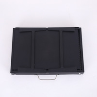 Barbecue portable mini pliable au charbon de bois avec grille en fer chromé pour camping et pique-nique en extérieur, léger et transportable comme une valise