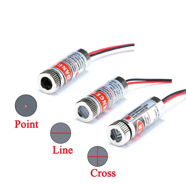 650nm 5mW Red Point Line Cross Laser Module Focus Adjustable Laser Head Tube 5V Industrial Grade