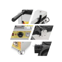 Machine à gaufres commerciale en forme de pièces de monnaie, en acier inoxydable, avec revêtement antiadhésif coréen, chauffage électrique 2000W, 6 gaufres par lot, minuterie manuelle
