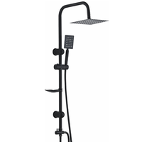 Ensemble de douche chauffe-eau direct thermostatique en laiton poli pommeau de douche multifonction pressurisé jet de pluie doux jet en céramique