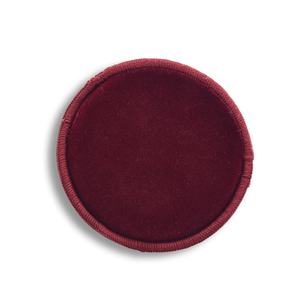 Miroir de poche compact rond de grande taille en or rose avec pochette en velours rouge - Product Image 2