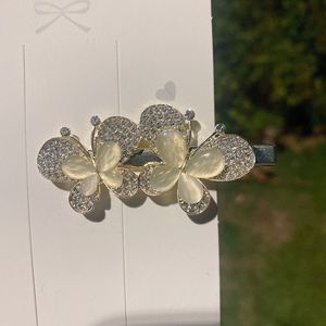 Superbes épingles à cheveux en forme de papillon, de <span class=keywords><strong>bec</strong></span> d'oiseau et de feuille, ornées de pierres œil de chat et de strass exquis, accessoires capillaires en métal - Product Image 1