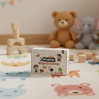 Jouets magnétiques animaux en EVA pour enfants, autocollants magnétiques animaux éducatifs, jouet d'apprentissage créatif, ensemble d'aimants de réfrigérateur DIY
