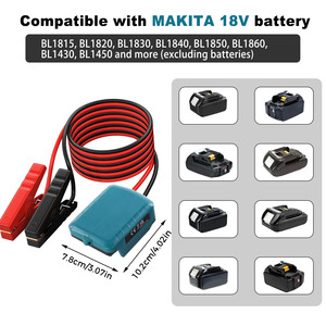 Adaptateur direct d'usine pour batteries <span class=keywords><strong>Makita</strong></span> <span class=keywords><strong>18V</strong></span>: véhicules ou tondeuses à démarrage rapide avec fil de 12AWG/5.9FT et pinces crocodiles. - Product Image 2