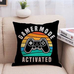 Capa de almofada para sofá de linho para sala de jogos, teclado e controlador de jogo com estampa digital para meninos - Product Image 3