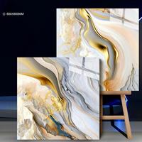 Carrelage poli effet agate de luxe 600x600mm, veinage doré multi-tons pour salon
