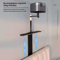 HEYU PB06L Support mural dissimulé sans perçage pour projecteur de chevet, rotation à 360°, réglage d'angle à 90°, charge de 5 kg