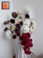 Vintage Luxus Seiden-Kunstblumenarrangement Hortensie Rose Anthurium Calla-Lilie Künstliches Mittelstück Hochzeitstisch Event-Dekoration