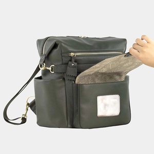 Best-seller Sacs à dos en cuir végan <span class=keywords><strong>pour</strong></span> maman PU Sacs <span class=keywords><strong>pour</strong></span> femmes Fourre-tout Convertible Hobo Sac à dos Sac à couches avec matelas à langer - Product Image 2