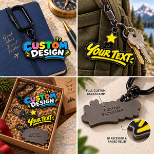 Porte-clés en PVC de forme irrégulière personnalisé avec un design de dessin animé coloré, impression UV, mousqueton léger, fabrication OEM ODM - Product Image 3