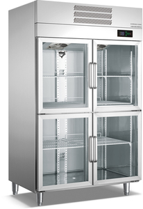 Commercial Kitchen Double Glass Door Upright <b>Freezer</b> Stainless Steel Air Cooling Digital Control Automatic Defrost GA0.5S2R Stai - Product Image 2