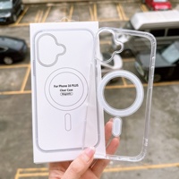Clair PC TPU Antichoc Téléphone Cas Dur Aimant Housse De Protection pour iPhone 16 Pro Max 15 13 Pro XR Logo