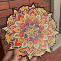 Sous-verre en céramique personnalisé haut de gamme de 20 cm, grand sous-verre Mandala