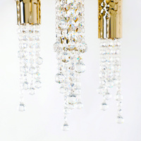 Lustre en verre cristal en forme de bouquet rond, cadre doré de luxe, luminaire suspendu pour hôtel, salle de banquet, grande salle de bal, hall d'entrée