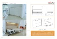 Lit mural en métal au design moderne et pratique, gain de place, commande à distance, lit Murphy électrique horizontal pour la maison et le bureau