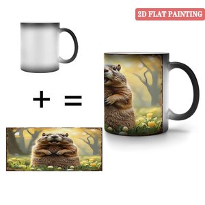 Mug de pique-nique pour l'extérieur, noir givré, 11 oz, en céramique, tasse magique sensible à la chaleur - Product Image 5
