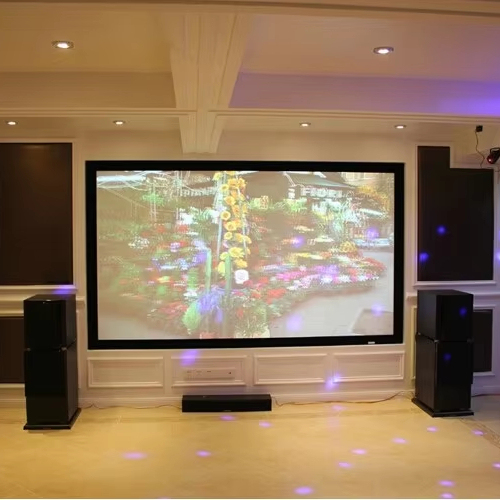 200-Inch Fixed Frame Long Throw Projector Screen for HDTV & Home Theater 4K White Woven Acoustically Transparent Edge